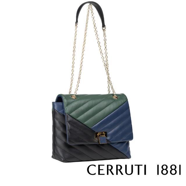 【Cerruti 1881】限量2折 義大利頂級小牛皮肩背包 CEBA05590M 全新專櫃展示品(贈原廠送禮提袋)