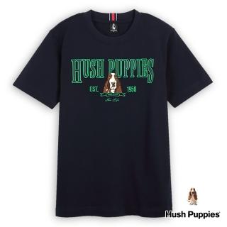 【Hush Puppies】男裝 上衣 經典品牌立體刺繡狗短袖上衣(丈青 / 43110110)