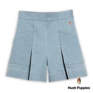 【Hush Puppies】【Hush Puppies】女裝 褲裙 打褶造型牛仔寬褲裙(淺藍 / 43222101)