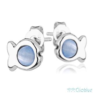 【Clio Blue】經典小魚耳環-天空藍(法國巴黎品牌/925純銀)