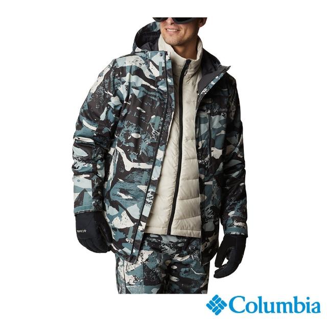 【Columbia 哥倫比亞 官方旗艦】男款-WhirlibirdOmni-TechOT防水鋁點保暖兩件式外套-幾何印花(UWE11550GE