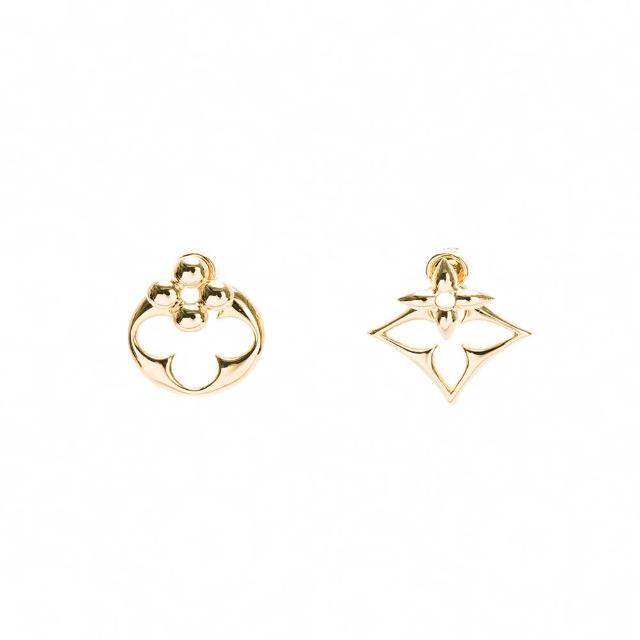 【Louis Vuitton 路易威登】Flowergram 系列經典花卉造型穿式耳環(金色-M00770)