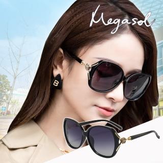 【MEGASOL】UV400偏光太陽眼鏡(韓系偶像女主墨鏡-2626)