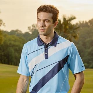 【Snowbee 司諾比】男款抽象線條短袖Polo衫-2色(吸濕排汗、快乾高爾夫球衫)