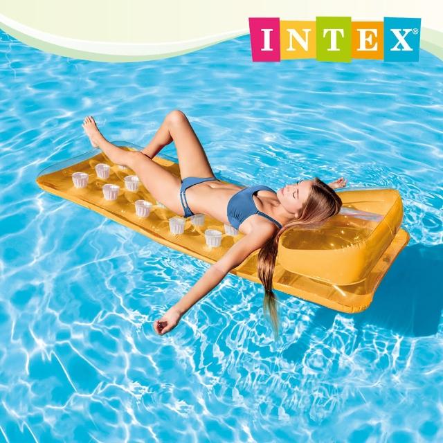 【INTEX】18洞充氣沙灘睡墊/時尚浮排188x71cm 適用12歲+ 3色可選(58890)