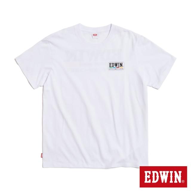 【EDWIN】男裝 復古光譜印花短袖T恤(白色)