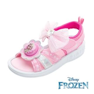 【Disney 迪士尼】冰雪奇緣 童鞋 電燈涼鞋/輕量 防水 舒適 台灣製 粉紅(FOKT41553)