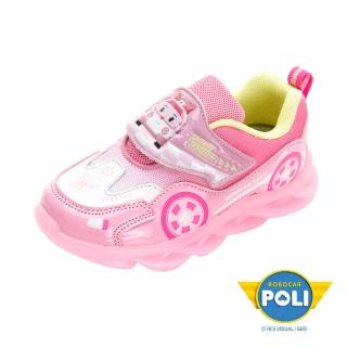 【POLI 波力】童鞋 波力 電燈運動鞋/4D鞋墊 輕量 透氣 排汗 粉紅(POKX34163)