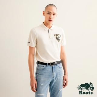 【Roots】Roots 男裝-舞龍新春系列 網眼布POLO衫(杏仁奶白)