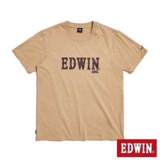 【EDWIN】男裝 溫變迷彩印花短袖T恤(淺卡其)