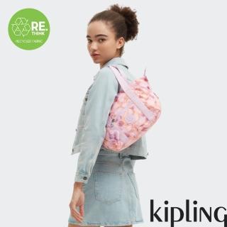 【KIPLING官方旗艦館】粉橘花卉印花手提側背包-ART MINI
