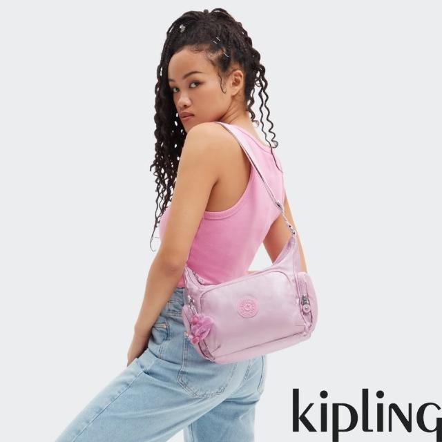 【KIPLING官方旗艦館】金屬粉紫輕巧多袋實用側背包-GABB S