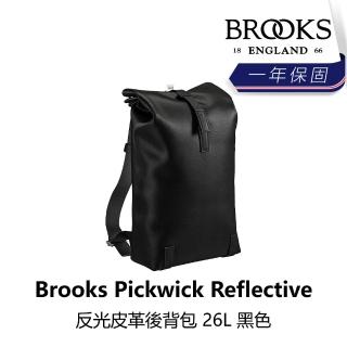 【BROOKS】Pickwick Reflective 反光皮革後背包 26L 黑色(B2BK-318-BKPWRN)