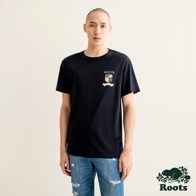 【Roots】Roots 男裝- ESSENTIAL經典短袖T恤(軍藍色)
