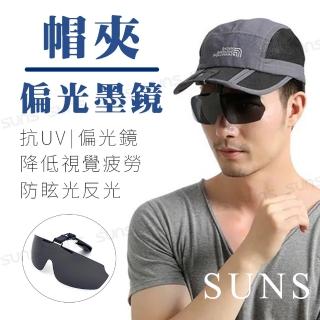 【SUNS】MIT頂級帽夾式墨鏡 可調設計 Polarized偏光 釣魚/駕駛/休閒墨鏡 降低視覺疲勞(防眩光 抗UV)