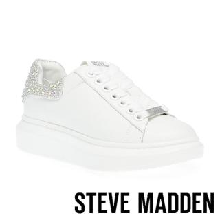 【STEVE MADDEN】GAZE-R 後跟鑽面平板休閒鞋(白色)