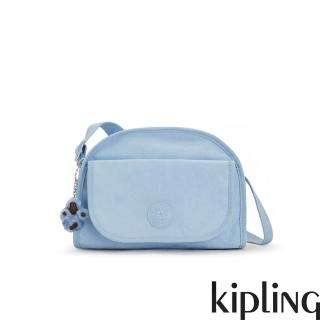 【KIPLING官方旗艦館】淺蔥水藍色翻蓋側背包-LETICIA