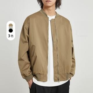 【米蘭精品】棒球外套休閒夾克(春秋立領寬鬆飛行男外套3色74gc3)