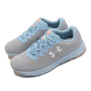 【UNDER ARMOUR】慢跑鞋 Charged Impulse 3 Knit 女鞋 灰 水藍 路跑 運動鞋 UA(3026686102)