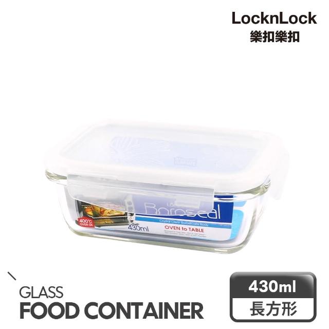 【LocknLock樂扣樂扣】第三代耐熱玻璃保鮮盒/長方形430ML
