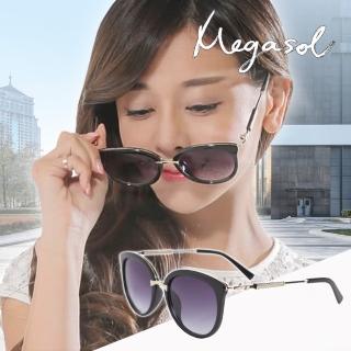 【MEGASOL】寶麗萊UV400偏光太陽眼鏡(交叉格紋鏡架-MS1710)