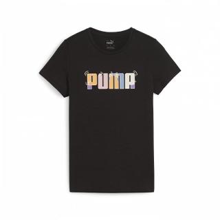 【PUMA】上衣 女款 短袖上衣 運動 基本系列Ess+圖樣短袖T恤F 黑 67991601(S2286)
