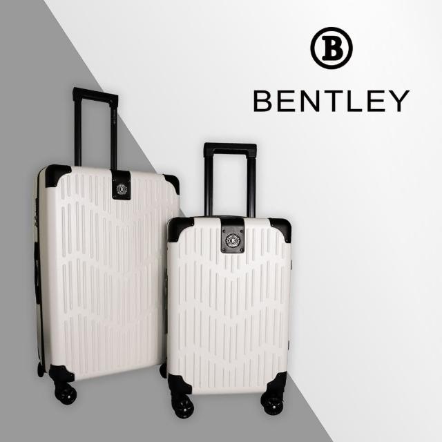 【Bentley 賓利】26吋+20吋 PC+ABS 輕量家徽行李箱 二件組-象牙白