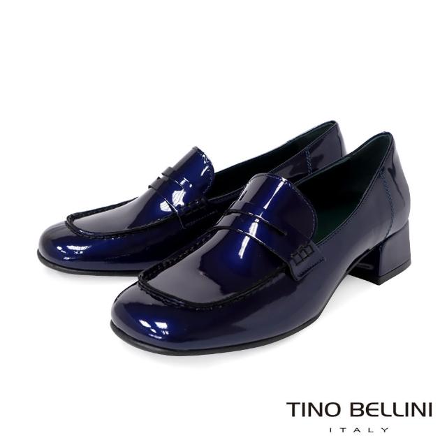 【TINO BELLINI 貝里尼】義大利進口全真皮漆皮樂福鞋FYLT035(星空藍)