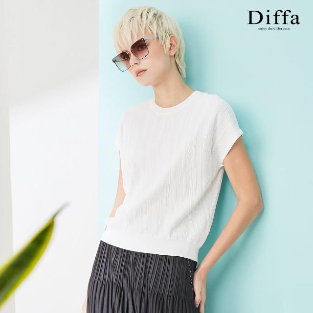 【Diffa】精緻立體織紋連袖針織衫-女