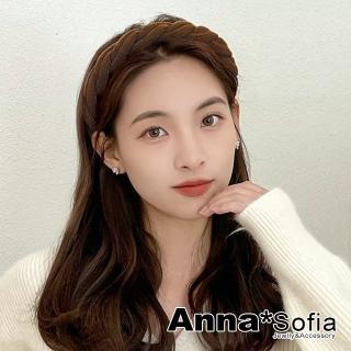 【AnnaSofia】韓式髮箍髮飾-毛線辮編厚感 現貨(咖系)