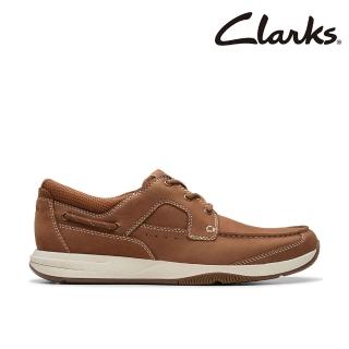 【Clarks】男鞋 Sailview Lace 縫線工藝設計3眼孔船型鞋 休閒便鞋(CLM76971C)