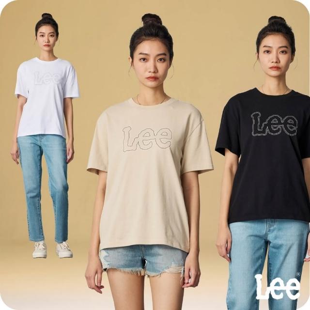 【Lee 官方旗艦】女裝 短袖T恤 / 雙色鏤空LOGO 共3色 男朋友版型(LB402043)
