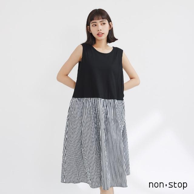 【non-stop】百搭條紋剪接背心洋裝-2色