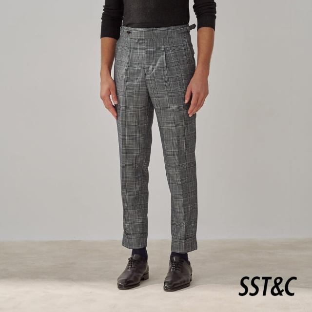 【SST&C 新品９折】灰色格紋修身版西裝褲0212308005