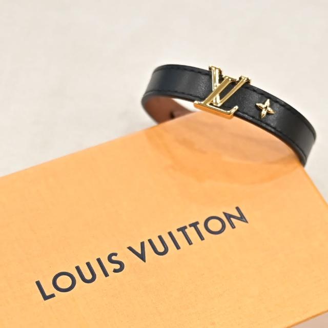 【Louis Vuitton 路易威登】LV M8085E 簡約金屬LV花紋LOGO小牛皮時尚手環(現貨)