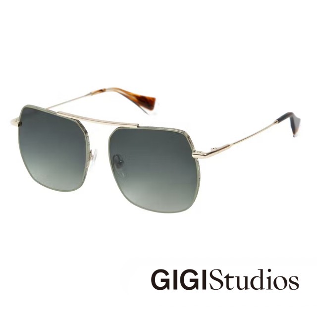 【GIGI Studios】經典 大飛行框太陽眼鏡(金色 - CLEOPATRA-6695/7)