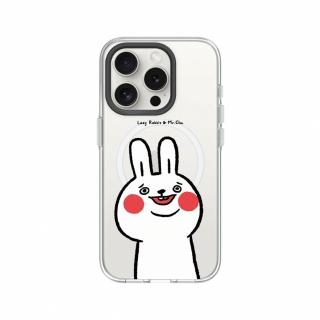 【RHINOSHIELD 犀牛盾】iPhone 13系列 Clear MagSafe兼容 磁吸透明手機殼/傻笑(懶散兔與啾先生)