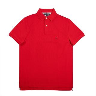 【Tommy Hilfiger】TOMMY 熱銷刺繡Logo短袖Polo衫 上衣-紅色(平輸品)