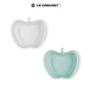 【Le Creuset】瓷器迷你蘋果造型烤盤16.5cm(甜薄荷/棉花白)