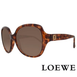 【LOEWE 羅威】簡約百搭款 街頭時尚大框太陽眼鏡(琥珀/金 SLW775-0744)