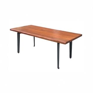【固得家俬】176cm實木桌 1枚板 檀木桌 硬度高 牛角鐵腳 餐桌 會議桌(會議桌 餐桌 工作桌)