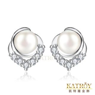 【KATROY】珍珠． 純銀耳環．母親節禮物(6.0 mm)