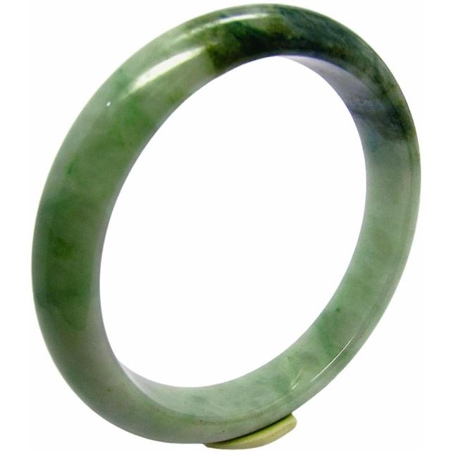 【小樂珠寶】翡翠手鐲藍水抹綠天然A貨(手圍17.3號 內徑54.5mm V610)