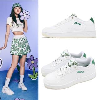【PUMA】休閒鞋 Court Classy Blossom 女鞋 白 綠 皮革 網球風 刺繡 花卉 小白鞋(395092-01)