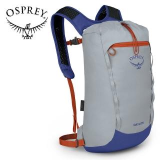 【Osprey】Daylite Cinch 15L 輕便多用途後背包 銀灰/藍莓(日常背包 旅行背包 休閒後背包 運動背包)