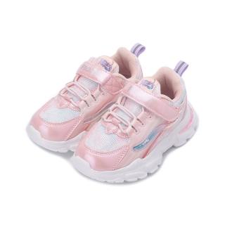 【Disney 迪士尼】17-22cm 渲染波紋小星片運動鞋 粉紅 中大童鞋 FOKR37513
