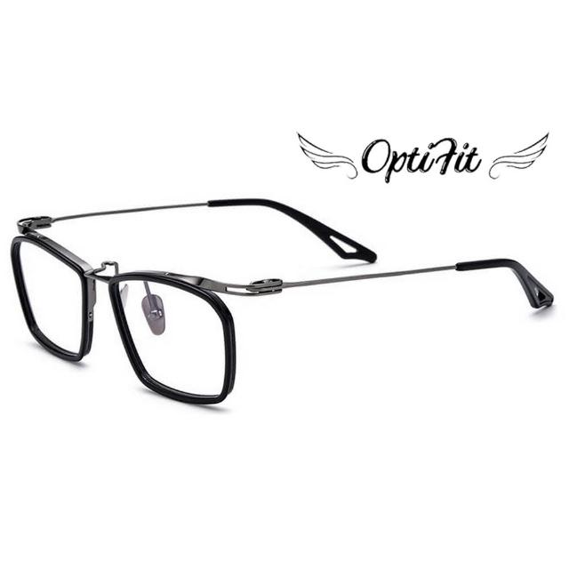 Opti Fit 亞洲版 [適合寬臉] 純鈦+板材複合設計 輕量造型光學眼鏡 ACT-two 霧槍/黑 公司貨