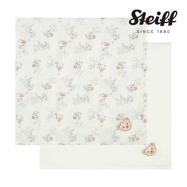 【STEIFF】熊頭  棒球熊熊 口水巾 紗布巾 兩件組(口水巾)