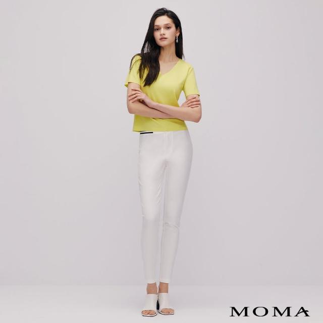【MOMA】休閒撞色腰頭窄管長褲(兩色)