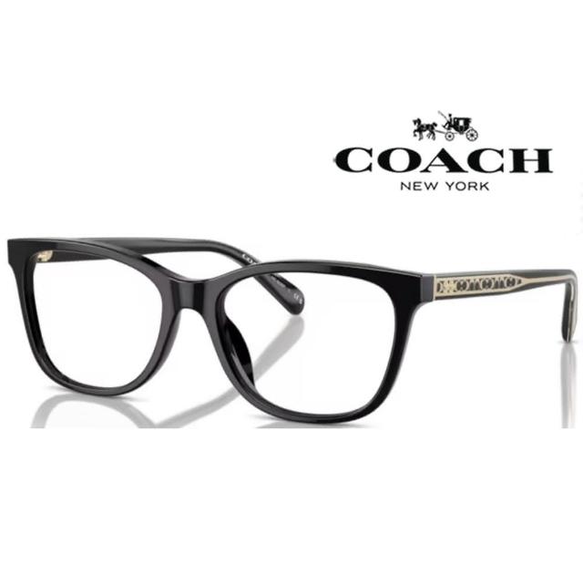 【COACH】亞洲版 時尚光學眼鏡 品牌logo鏡臂設計 HC6235F 5002 55mm 黑 公司貨